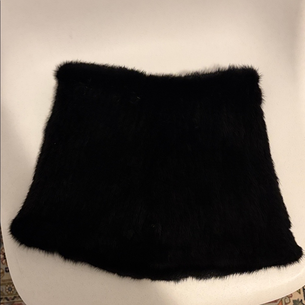 Rabbit fur tube top Y2K